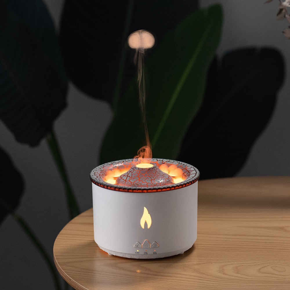 New Creative Ultrasonic Essential Oil Humidifier Volcano Aromatherapy Machine Spray Jellyfish Air Flame Humidifier Diffuser