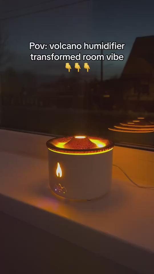 New Creative Ultrasonic Essential Oil Humidifier Volcano Aromatherapy Machine Spray Jellyfish Air Flame Humidifier Diffuser